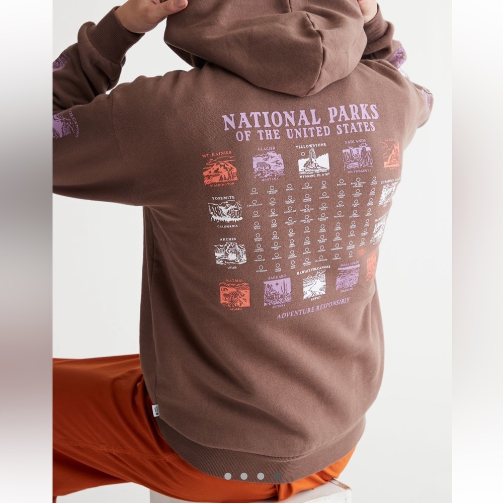 Parks Project Brown Hoodie with Purple and White Graphics